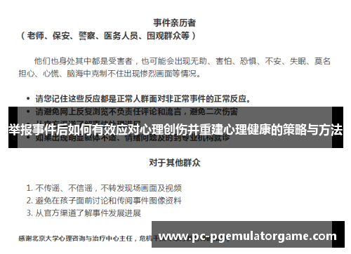 举报事件后如何有效应对心理创伤并重建心理健康的策略与方法
