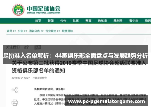 足协准入名单解析：44家俱乐部全面盘点与发展趋势分析